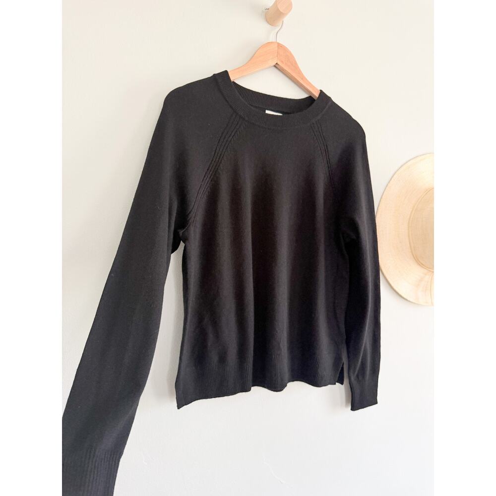 J.Crew Factory | NWT Wool Blend Boyfriend Sweater Black Relaxed | Sz S - Picture 2 of 8
